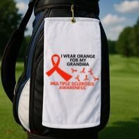 I Wear Orange For My Grandma Multiple Sclerosis Ms Awareness Golf Towel thumb 2