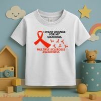I Wear Orange For My Grandma Multiple Sclerosis Ms Awareness Toddler T-Shirt thumb 3