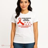 I Wear Orange For My Grandma Multiple Sclerosis Ms Awareness Women's T-Shirt thumb 4