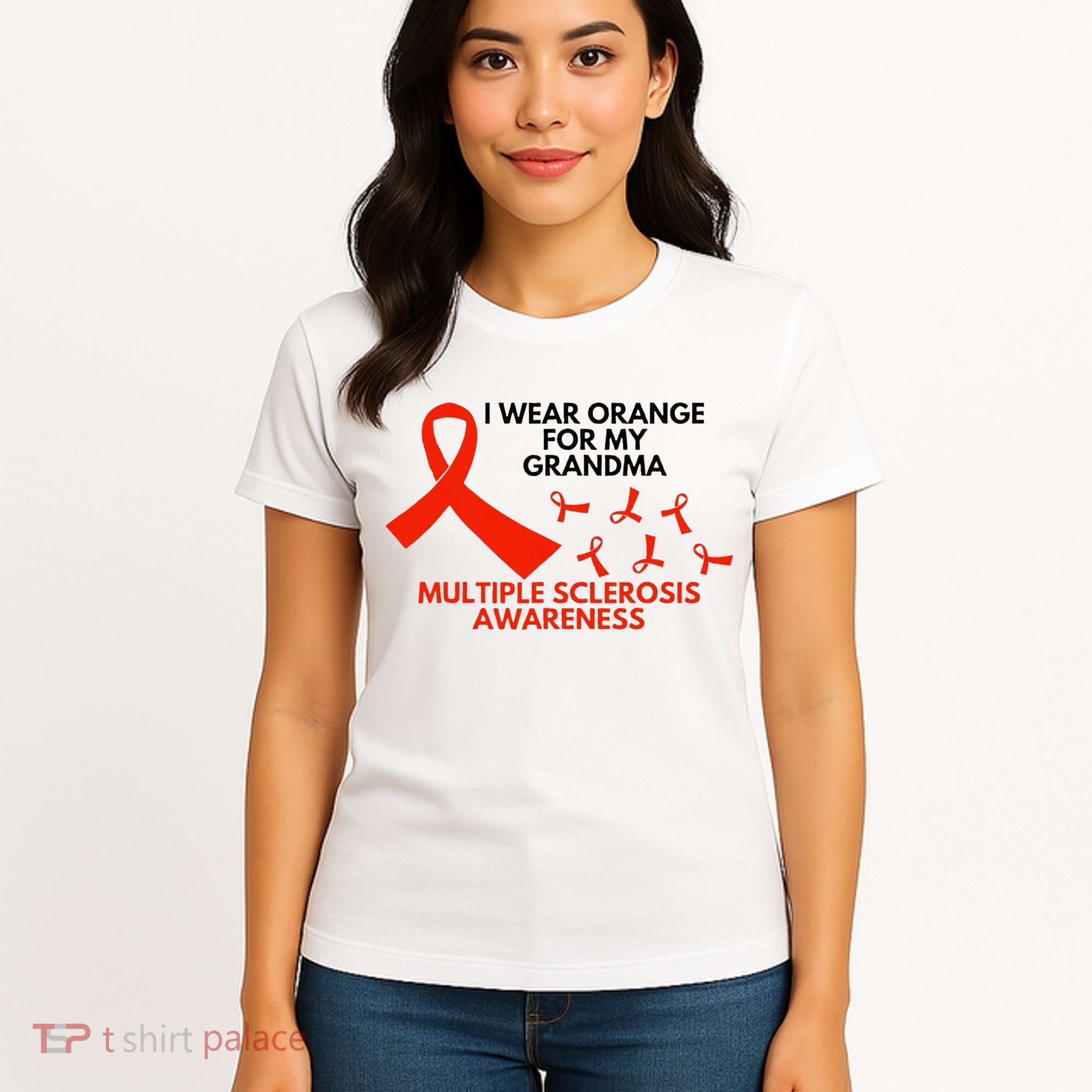 I Wear Orange For My Grandma Multiple Sclerosis Ms Awareness Women's T-Shirt