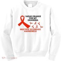 I Wear Orange For My Grandma Multiple Sclerosis Ms Awareness Kids Sweatshirt thumb 0