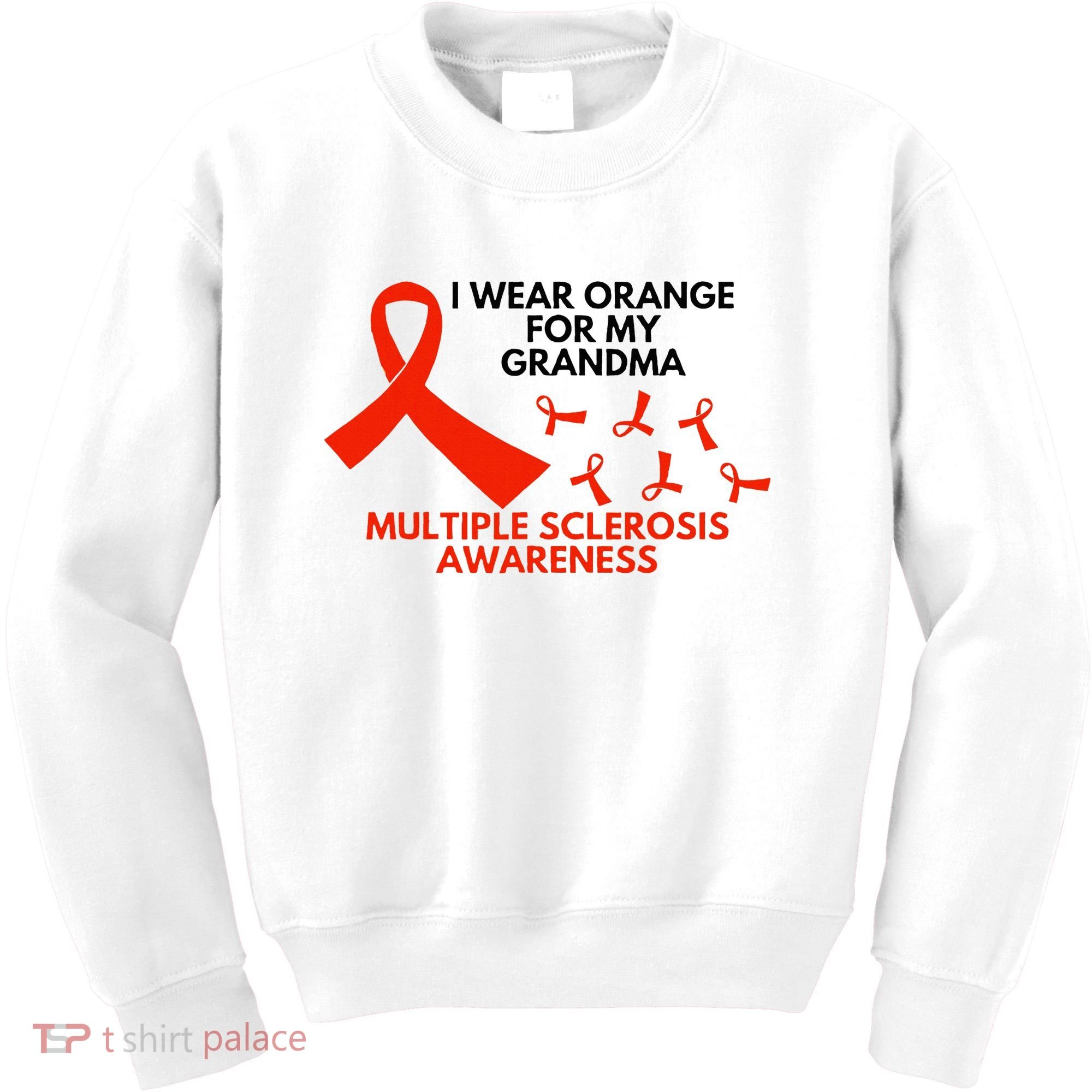 I Wear Orange For My Grandma Multiple Sclerosis Ms Awareness Kids Sweatshirt