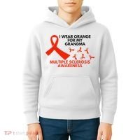 I Wear Orange For My Grandma Multiple Sclerosis Ms Awareness Kids Hoodie thumb 4