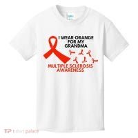 I Wear Orange For My Grandma Multiple Sclerosis Ms Awareness Kids T-Shirt thumb 0