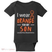 I Wear Orange For My Son Leukemia Awareness Baby Bodysuit thumb 0
