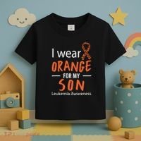 I Wear Orange For My Son Leukemia Awareness Toddler T-Shirt thumb 3