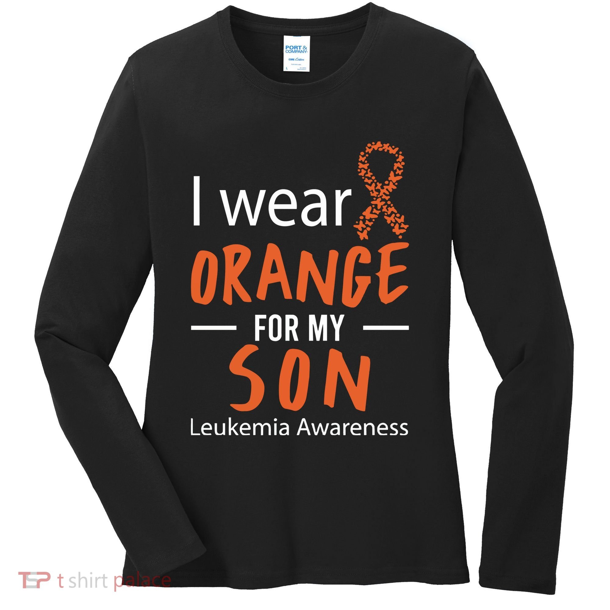 I Wear Orange For My Son Leukemia Awareness Women's Long Sleeve Shirt
