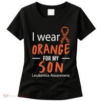 I Wear Orange For My Son Leukemia Awareness Women's T-Shirt thumb 0