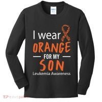 I Wear Orange For My Son Leukemia Awareness Kids Long Sleeve Shirt thumb 0