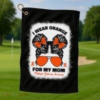 I Wear Orange For My Mom Ms Multiple Sclerosis Awareness Golf Towel thumb 1