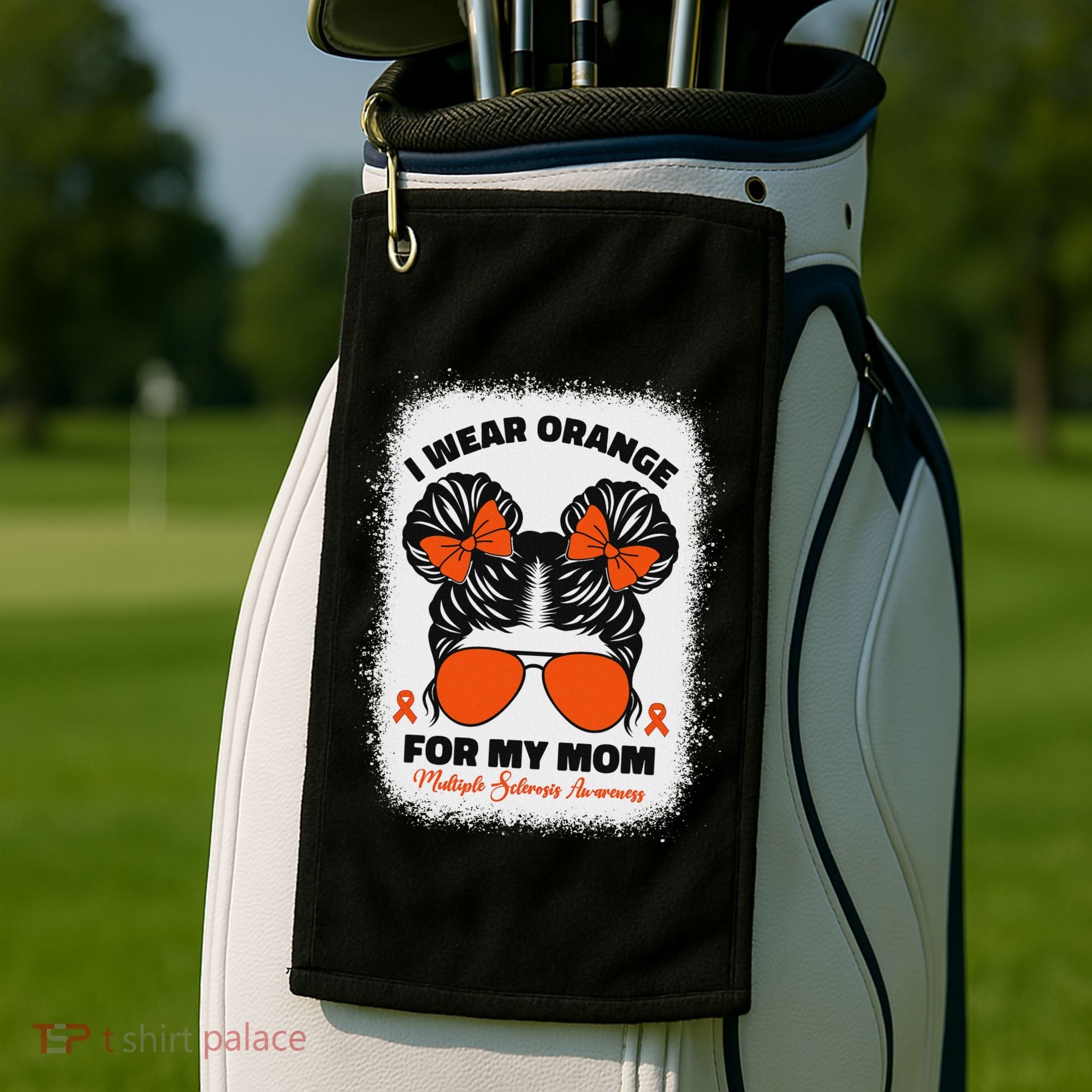 I Wear Orange For My Mom Ms Multiple Sclerosis Awareness Golf Towel