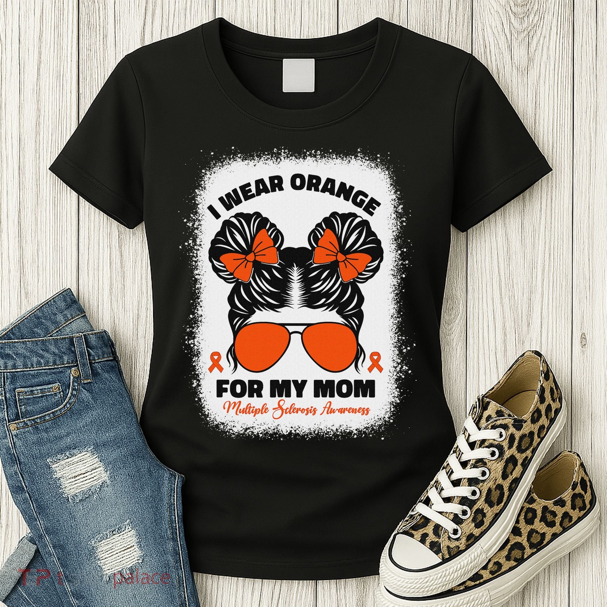I Wear Orange For My Mom Ms Multiple Sclerosis Awareness Women's T-Shirt
