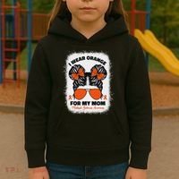 I Wear Orange For My Mom Ms Multiple Sclerosis Awareness Kids Hoodie thumb 3