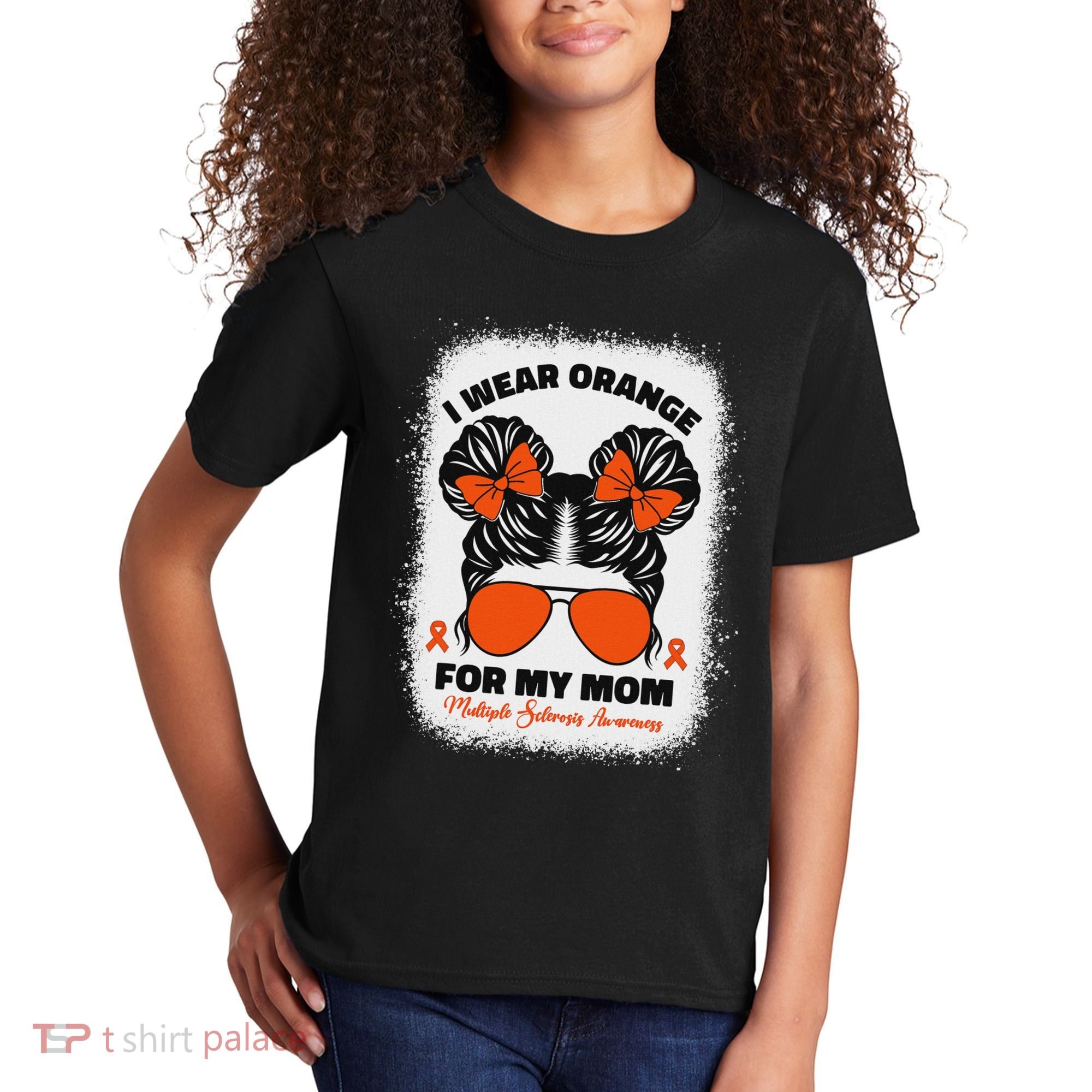 I Wear Orange For My Mom Ms Multiple Sclerosis Awareness Kids T-Shirt