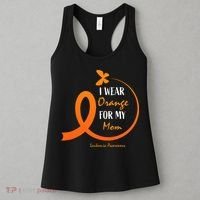 I Wear Orange For My Mom Leukemia Awareness Women's Tank Top thumb 3