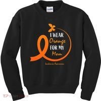 I Wear Orange For My Mom Leukemia Awareness Kids Sweatshirt thumb 0