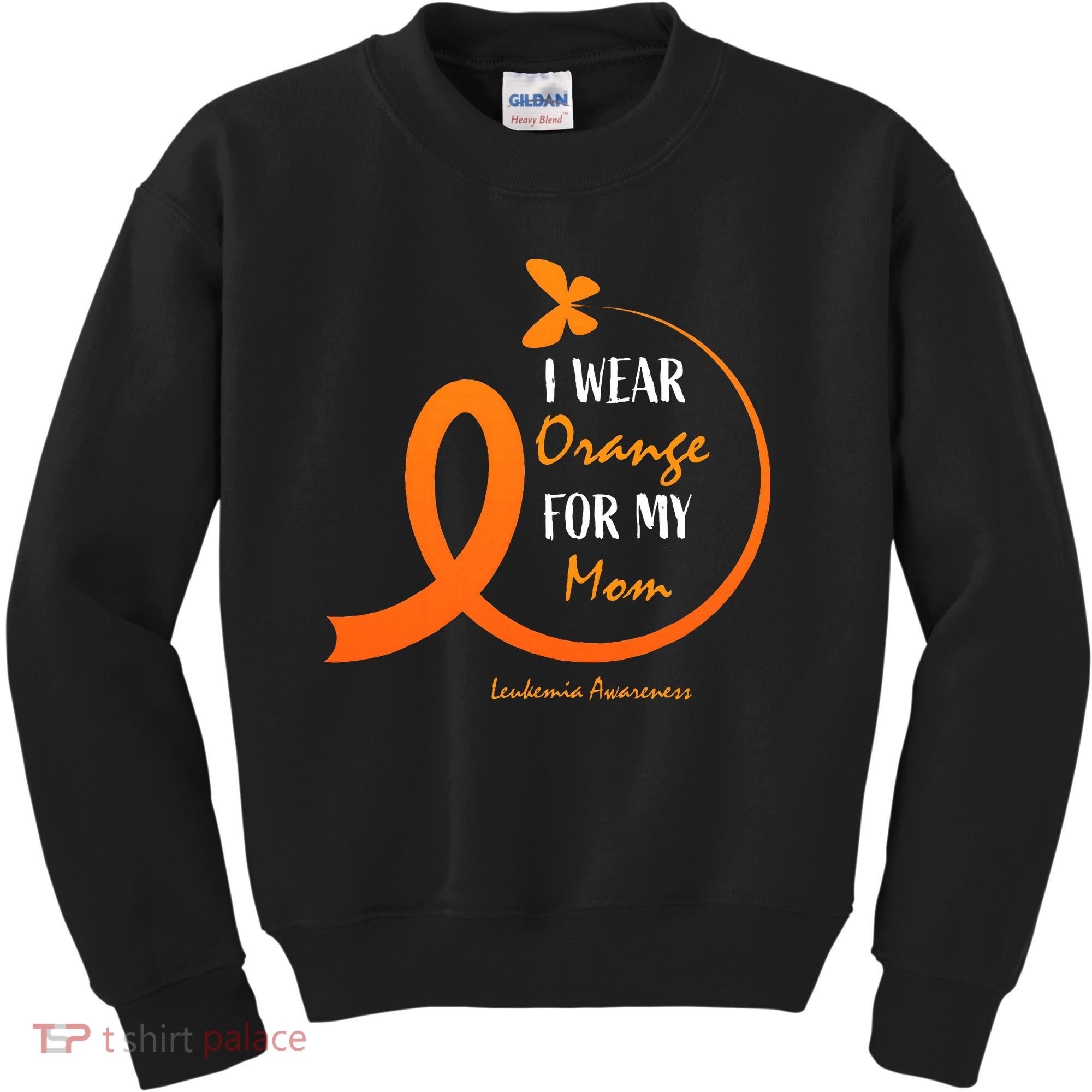I Wear Orange For My Mom Leukemia Awareness Kids Sweatshirt