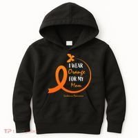 I Wear Orange For My Mom Leukemia Awareness Kids Hoodie thumb 0