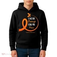 I Wear Orange For My Mom Leukemia Awareness Kids Hoodie thumb 4