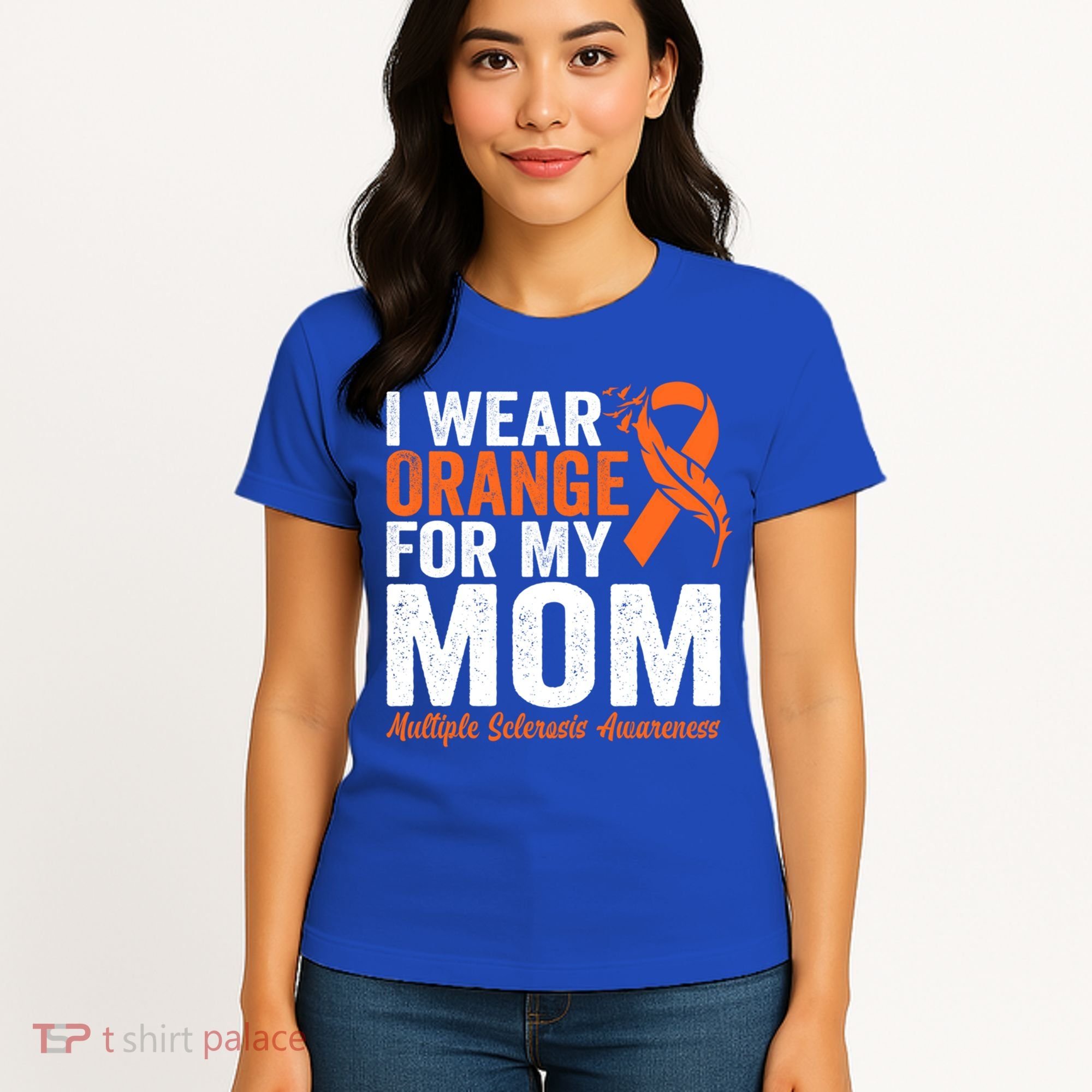I Wear Orange For My Mom Multiple Sclerosis Awareness Gift Women's T-Shirt