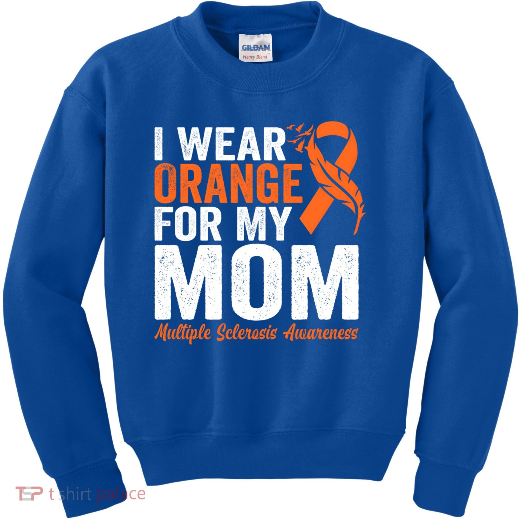 I Wear Orange For My Mom Multiple Sclerosis Awareness Gift Kids Sweatshirt
