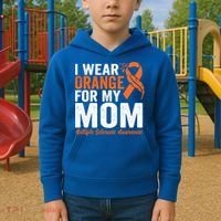I Wear Orange For My Mom Multiple Sclerosis Awareness Gift Kids Hoodie thumb 2