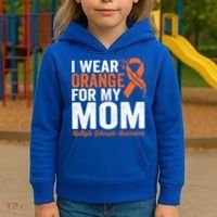 I Wear Orange For My Mom Multiple Sclerosis Awareness Gift Kids Hoodie thumb 3