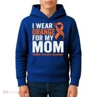 I Wear Orange For My Mom Multiple Sclerosis Awareness Gift Kids Hoodie thumb 4