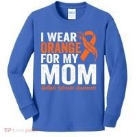 I Wear Orange For My Mom Multiple Sclerosis Awareness Gift Kids Long Sleeve Shirt thumb 0