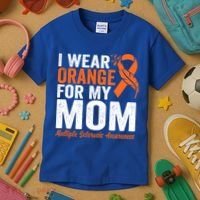 I Wear Orange For My Mom Multiple Sclerosis Awareness Gift Kids T-Shirt thumb 3