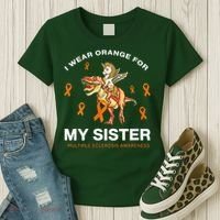 I Wear Orange For My Sister Multiple Sclerosis Awareness Women's T-Shirt thumb 3