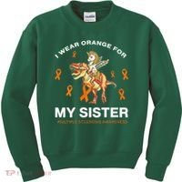 I Wear Orange For My Sister Multiple Sclerosis Awareness Kids Sweatshirt thumb 0