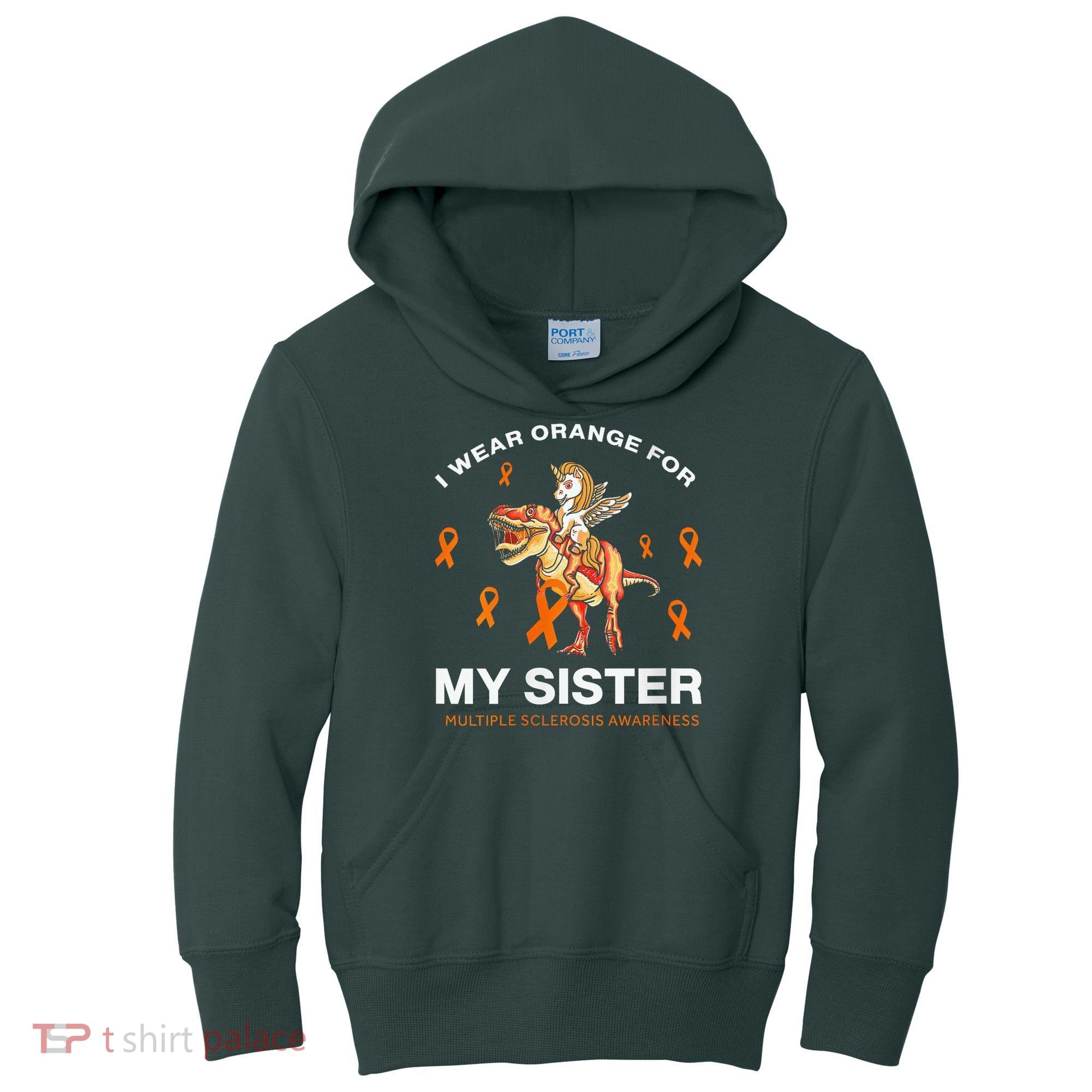 I Wear Orange For My Sister Multiple Sclerosis Awareness Kids Hoodie