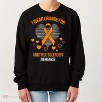 I Wear Orange Ribbon Heart Cool Multiple Sclerosis Awareness Women's Sweatshirt thumb 0