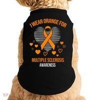 I Wear Orange Ribbon Heart Cool Multiple Sclerosis Awareness Doggie Tank thumb 0
