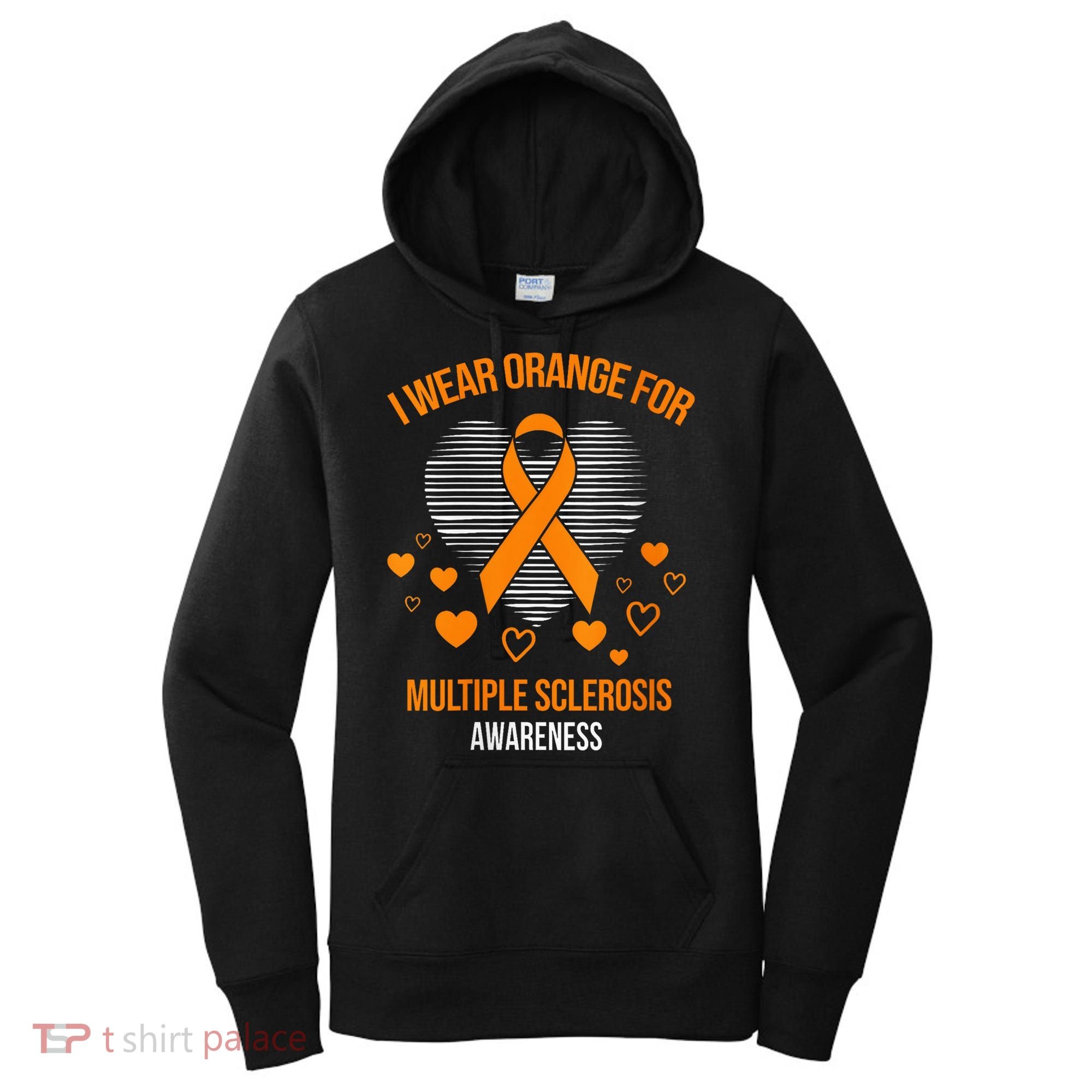 I Wear Orange Ribbon Heart Cool Multiple Sclerosis Awareness Women's Hoodie
