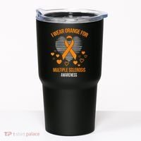 I Wear Orange Ribbon Heart Cool Multiple Sclerosis Awareness Tumbler thumb 0