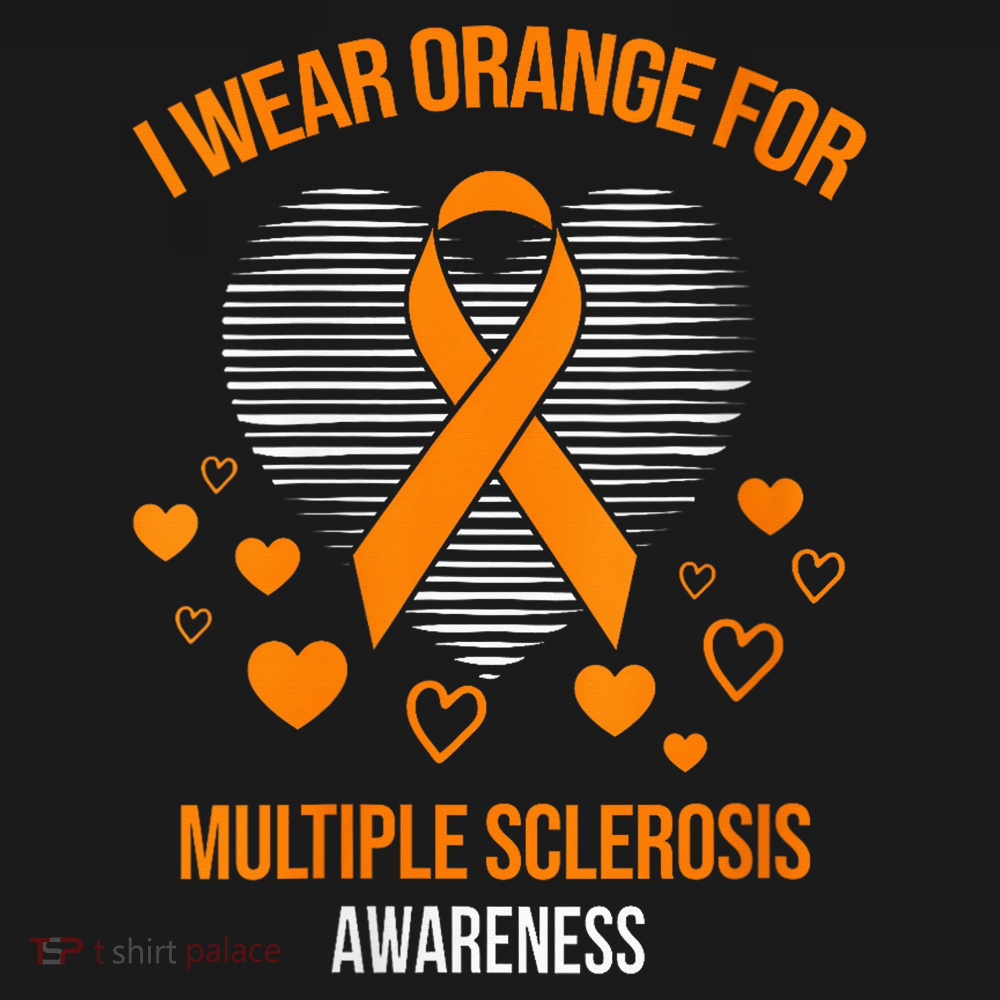 I Wear Orange Ribbon Heart Cool Multiple Sclerosis Awareness Ornament