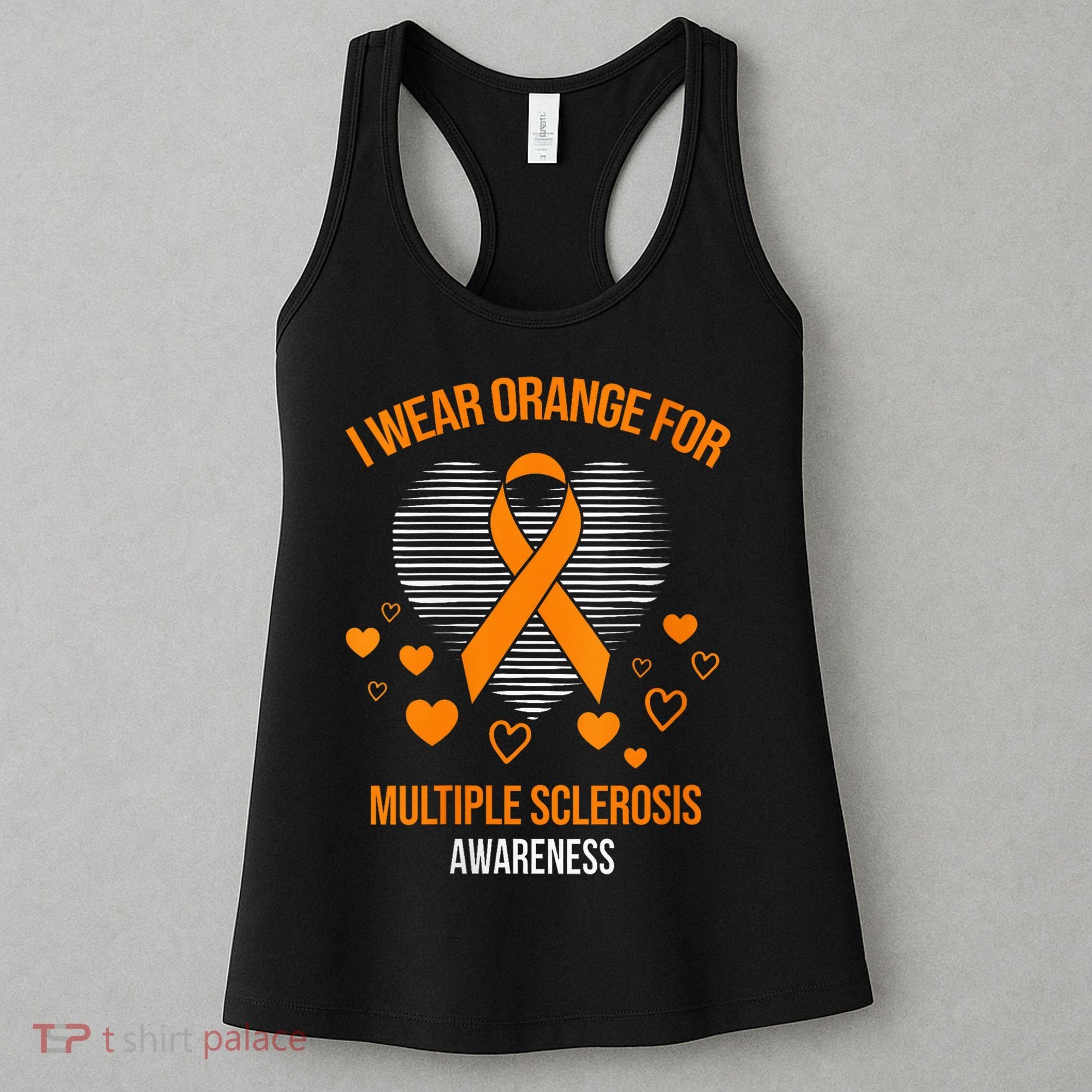 I Wear Orange Ribbon Heart Cool Multiple Sclerosis Awareness Women's Tank Top