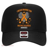 I Wear Orange Ribbon Heart Cool Multiple Sclerosis Awareness Hat thumb 0