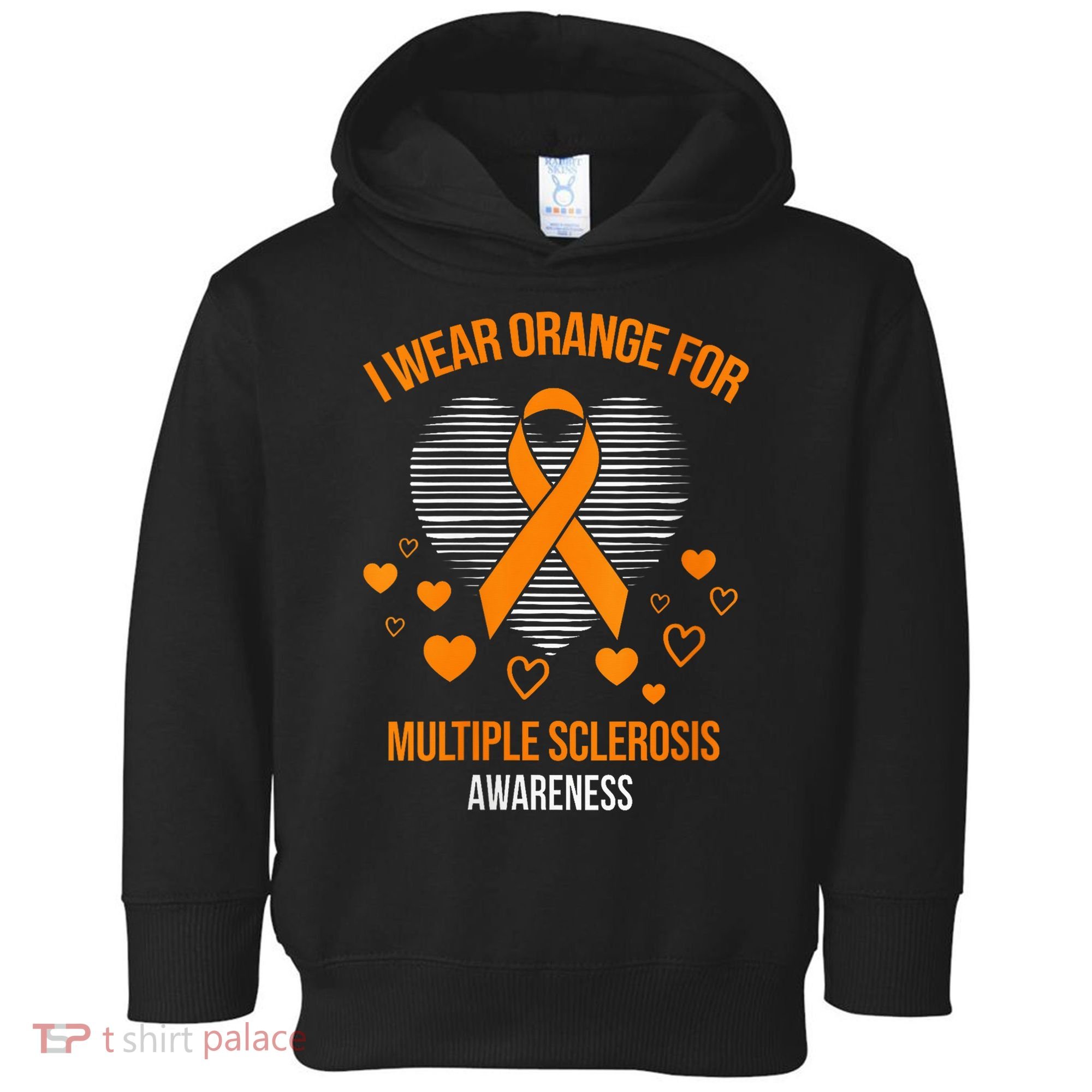 I Wear Orange Ribbon Heart Cool Multiple Sclerosis Awareness Toddler Hoodie