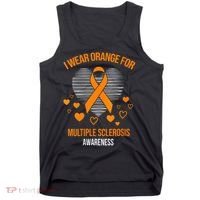 I Wear Orange Ribbon Heart Cool Multiple Sclerosis Awareness Tank Top thumb 0