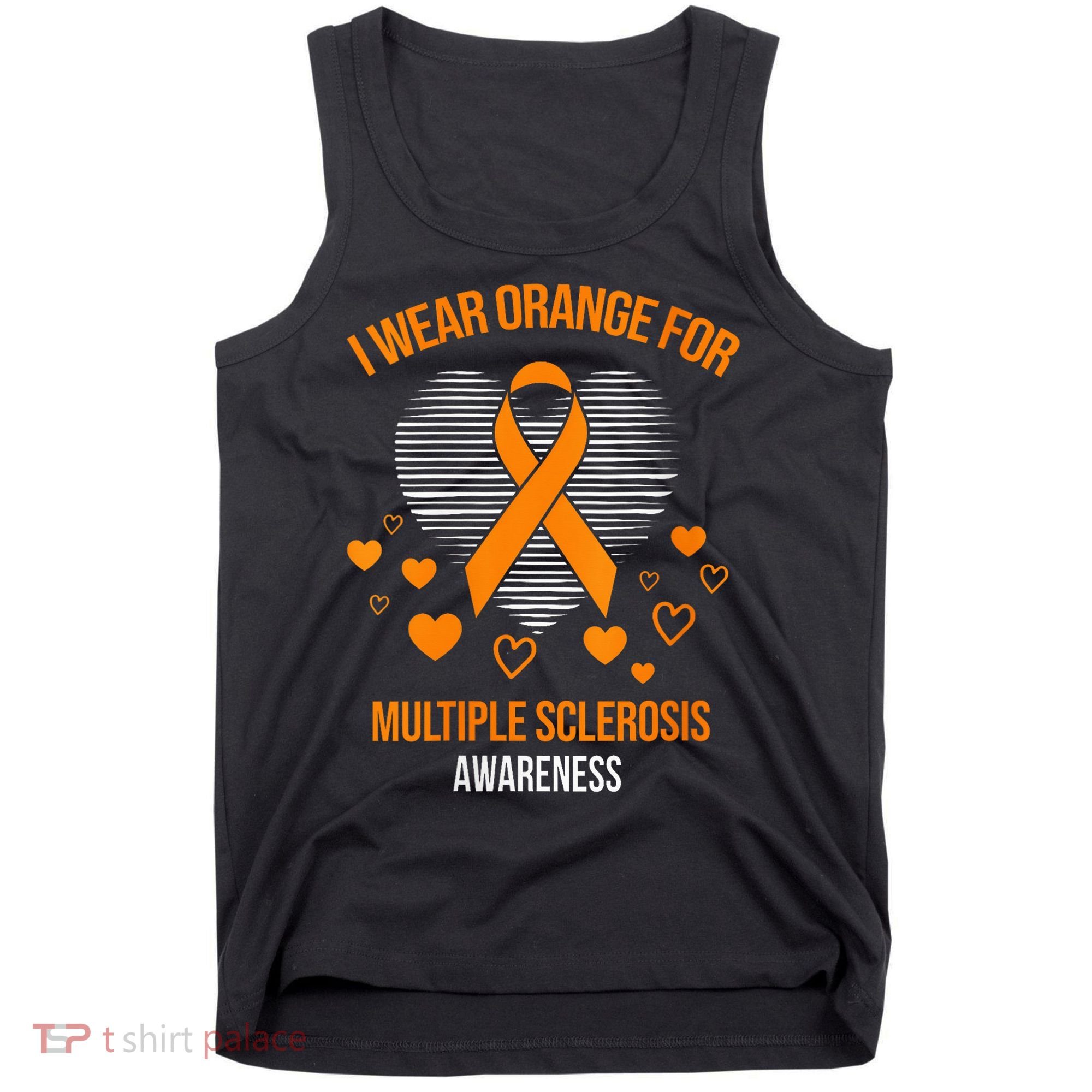 I Wear Orange Ribbon Heart Cool Multiple Sclerosis Awareness Tank Top