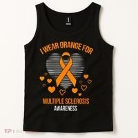I Wear Orange Ribbon Heart Cool Multiple Sclerosis Awareness Tank Top thumb 2