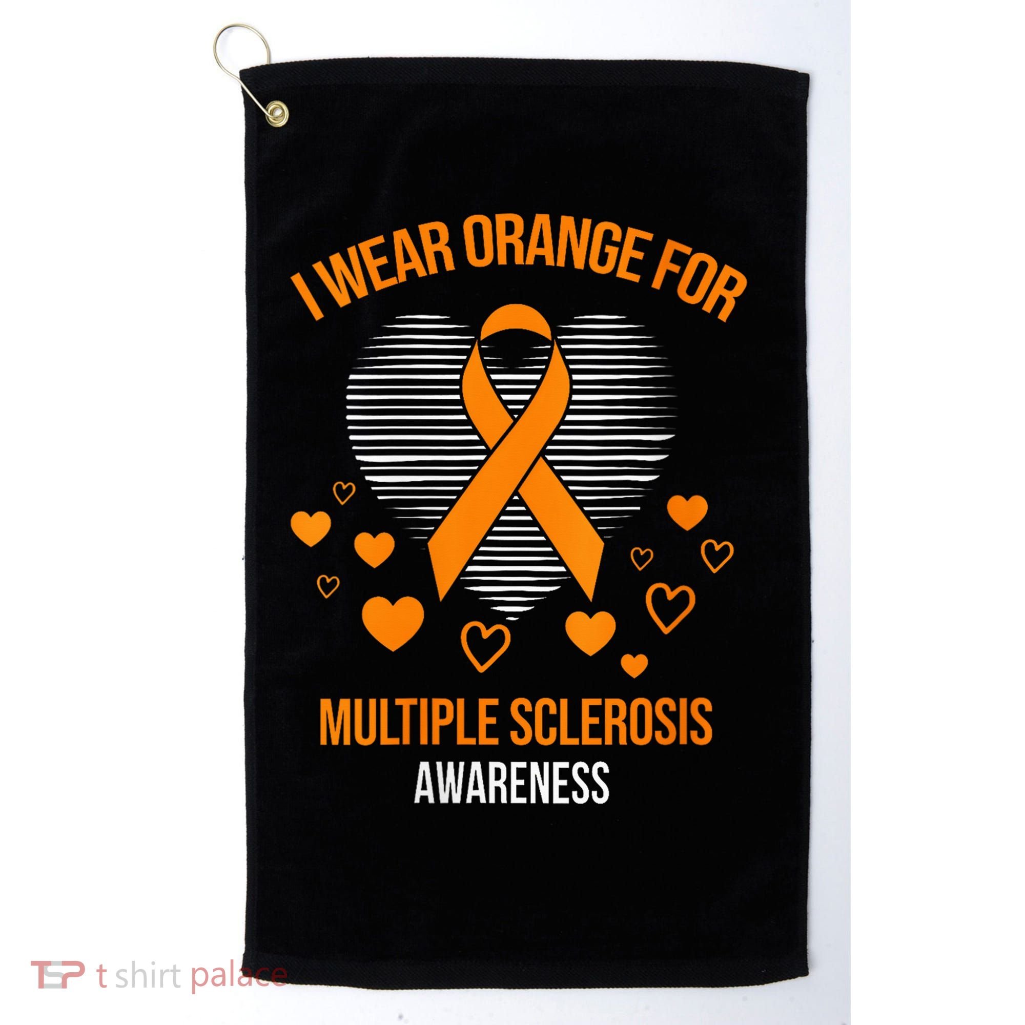 I Wear Orange Ribbon Heart Cool Multiple Sclerosis Awareness Golf Towel