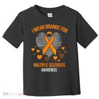 I Wear Orange Ribbon Heart Cool Multiple Sclerosis Awareness Toddler T-Shirt thumb 0
