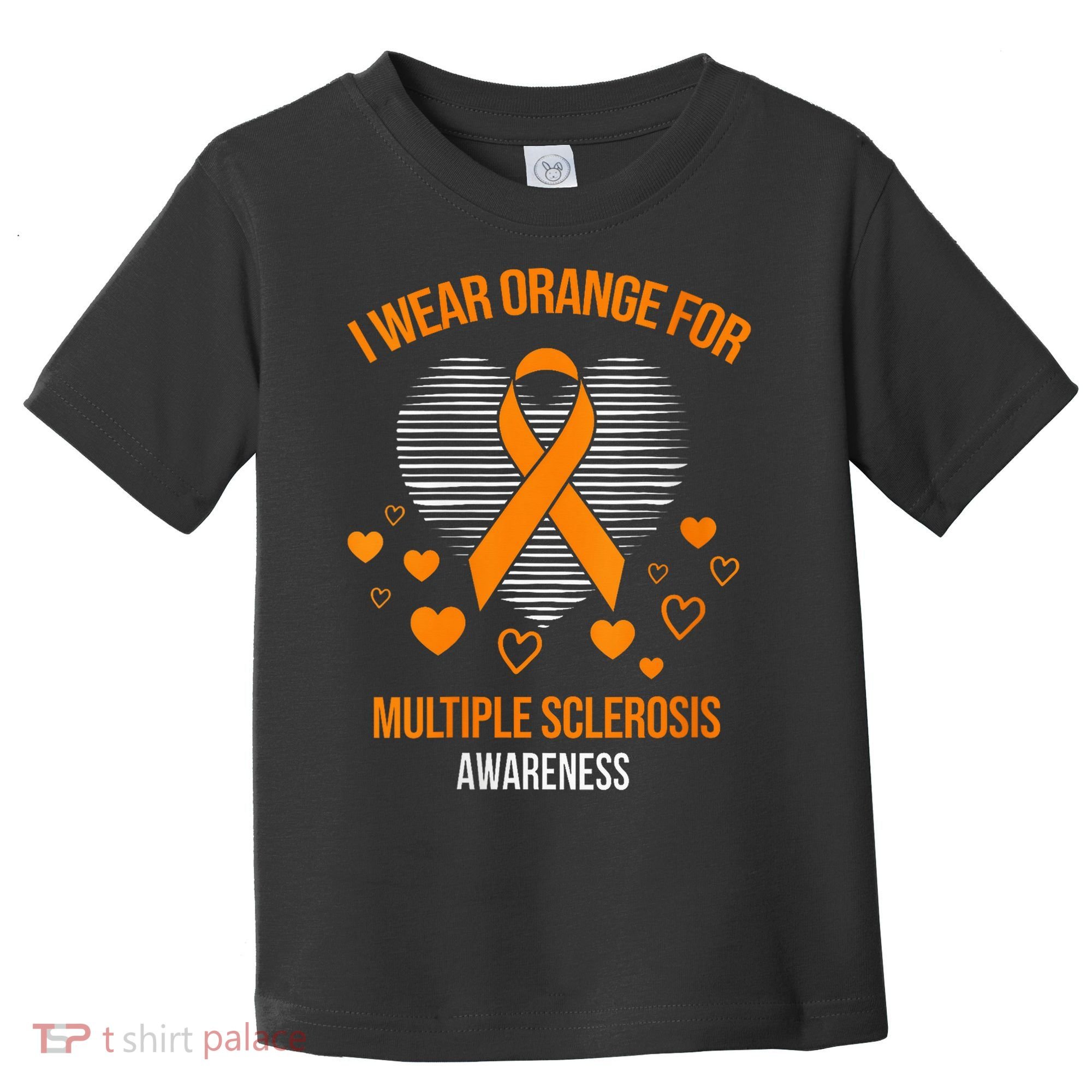 I Wear Orange Ribbon Heart Cool Multiple Sclerosis Awareness Toddler T-Shirt