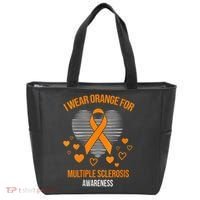 I Wear Orange Ribbon Heart Cool Multiple Sclerosis Awareness Tote Bag thumb 0