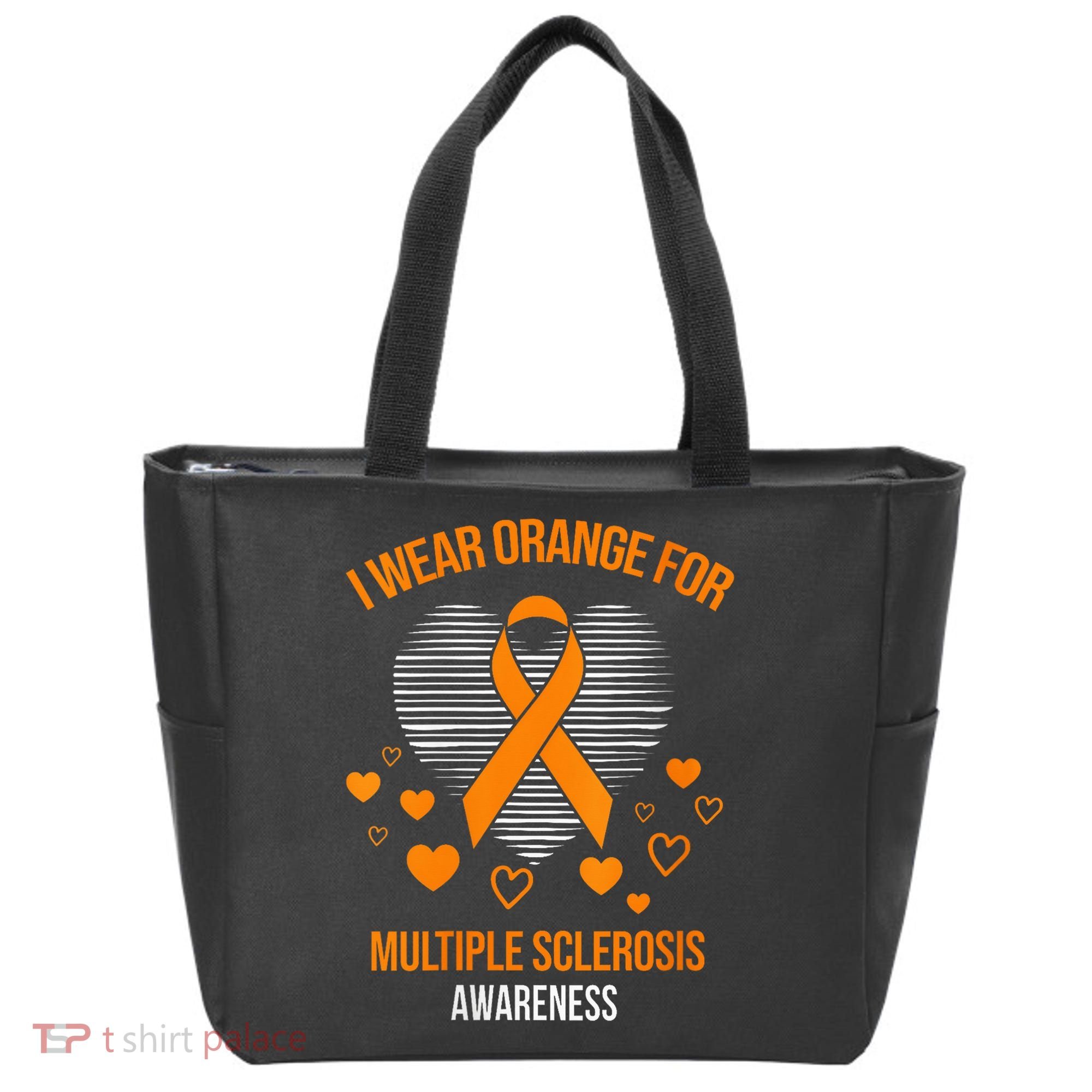 I Wear Orange Ribbon Heart Cool Multiple Sclerosis Awareness Tote Bag