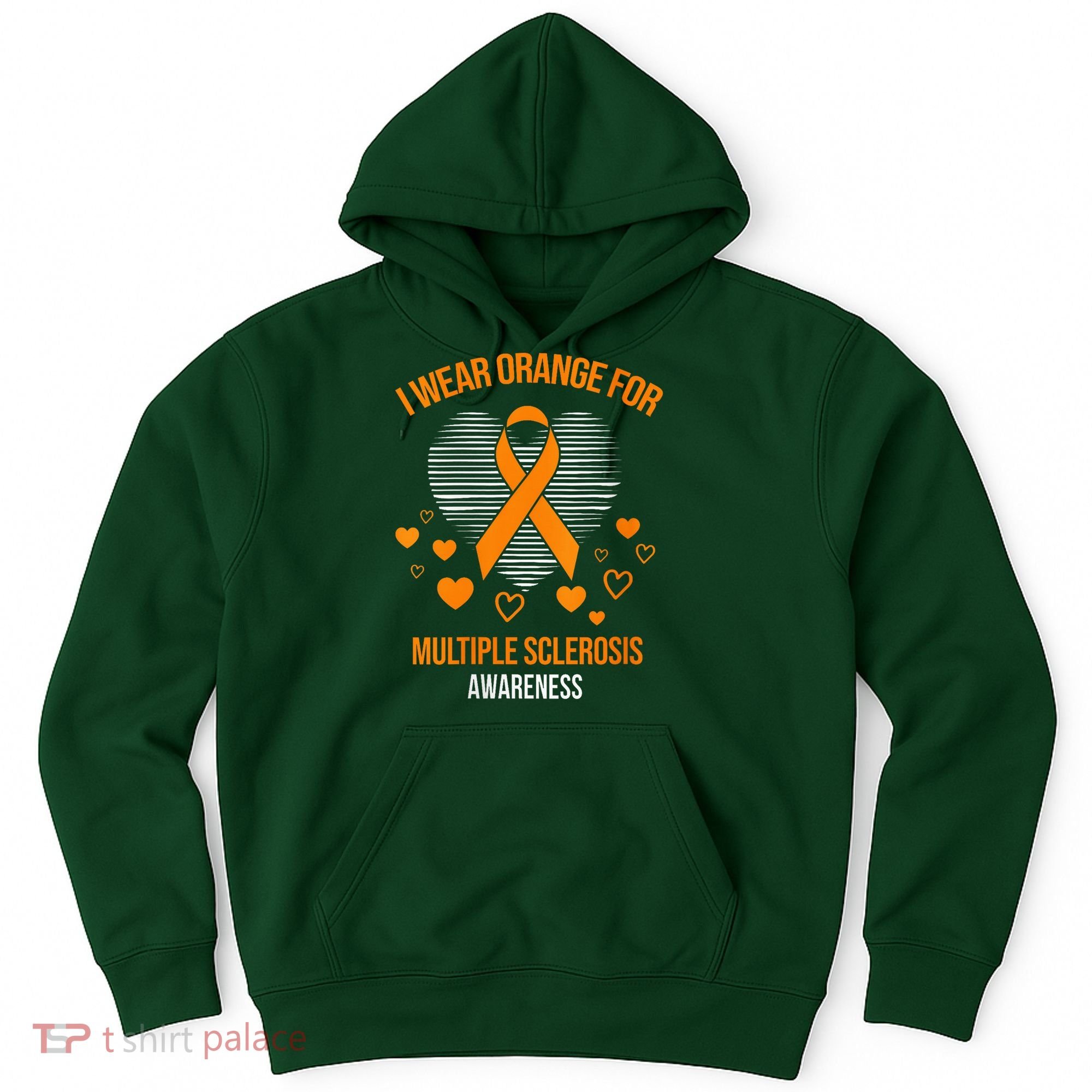 I Wear Orange Ribbon Heart Cool Multiple Sclerosis Awareness Hoodie